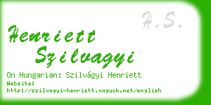henriett szilvagyi business card